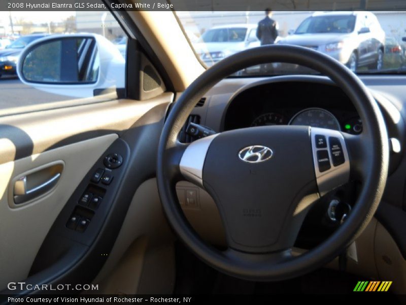 Captiva White / Beige 2008 Hyundai Elantra GLS Sedan