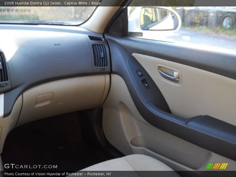 Captiva White / Beige 2008 Hyundai Elantra GLS Sedan