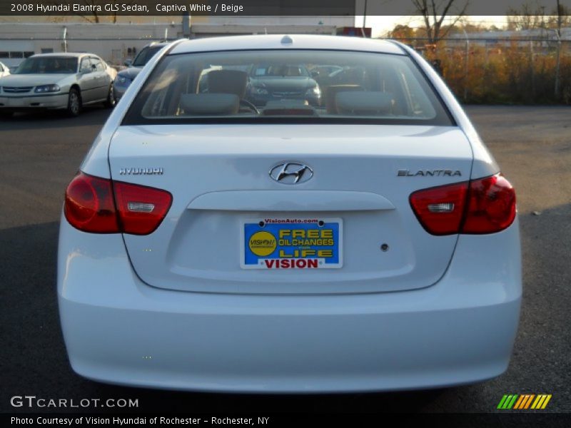 Captiva White / Beige 2008 Hyundai Elantra GLS Sedan