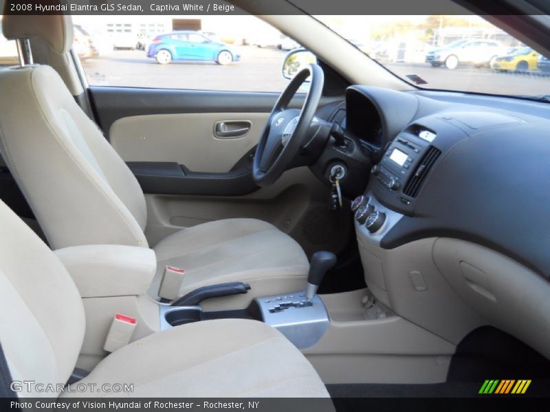 Captiva White / Beige 2008 Hyundai Elantra GLS Sedan