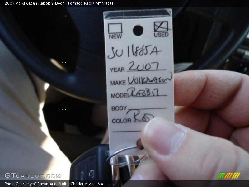 Tornado Red / Anthracite 2007 Volkswagen Rabbit 2 Door