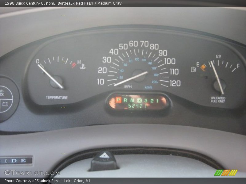 Bordeaux Red Pearl / Medium Gray 1998 Buick Century Custom