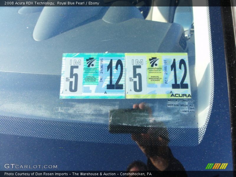 Royal Blue Pearl / Ebony 2008 Acura RDX Technology
