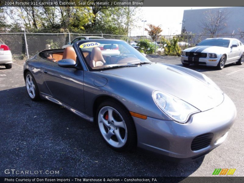 Seal Grey Metallic / Cinnamon Brown 2004 Porsche 911 Carrera 4S Cabriolet