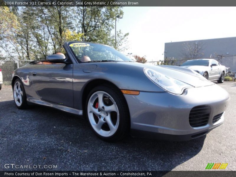 Seal Grey Metallic / Cinnamon Brown 2004 Porsche 911 Carrera 4S Cabriolet