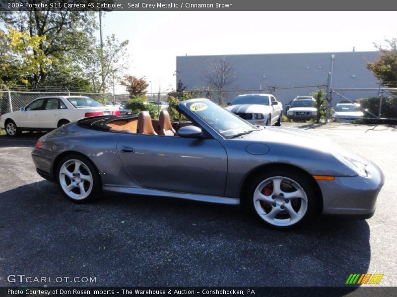 Seal Grey Metallic / Cinnamon Brown 2004 Porsche 911 Carrera 4S Cabriolet