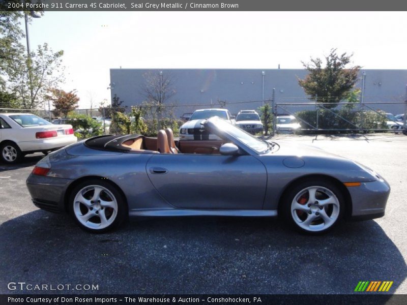 Seal Grey Metallic / Cinnamon Brown 2004 Porsche 911 Carrera 4S Cabriolet