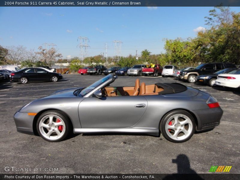 Seal Grey Metallic / Cinnamon Brown 2004 Porsche 911 Carrera 4S Cabriolet