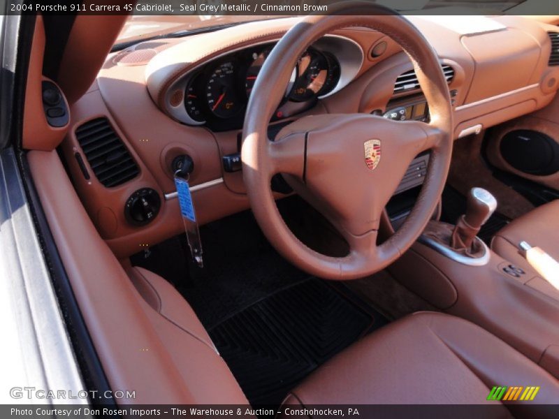 Seal Grey Metallic / Cinnamon Brown 2004 Porsche 911 Carrera 4S Cabriolet