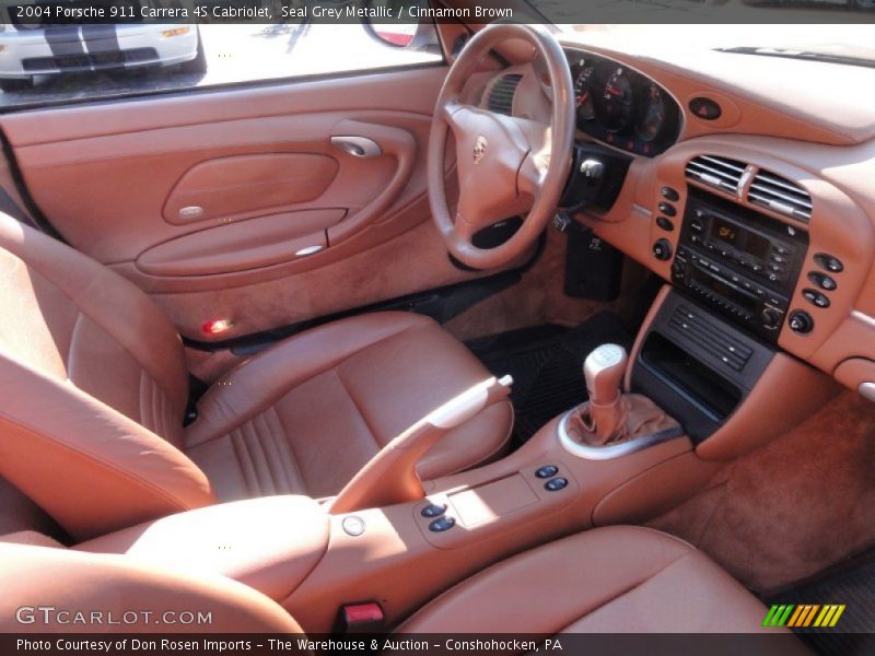 Seal Grey Metallic / Cinnamon Brown 2004 Porsche 911 Carrera 4S Cabriolet