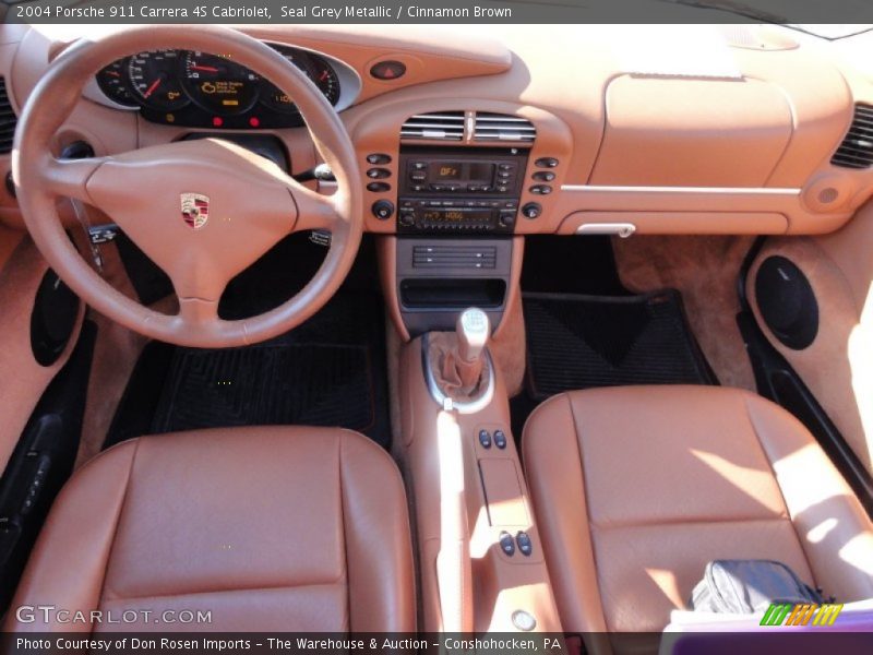 Seal Grey Metallic / Cinnamon Brown 2004 Porsche 911 Carrera 4S Cabriolet