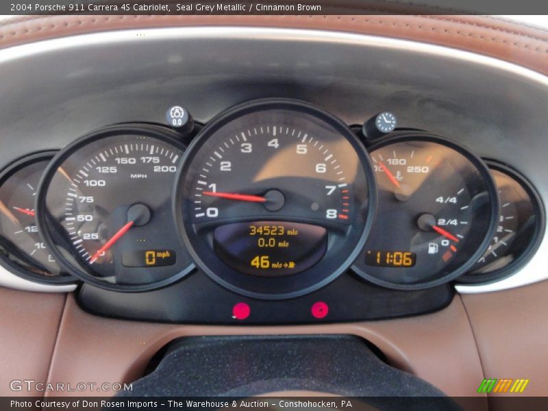 Seal Grey Metallic / Cinnamon Brown 2004 Porsche 911 Carrera 4S Cabriolet