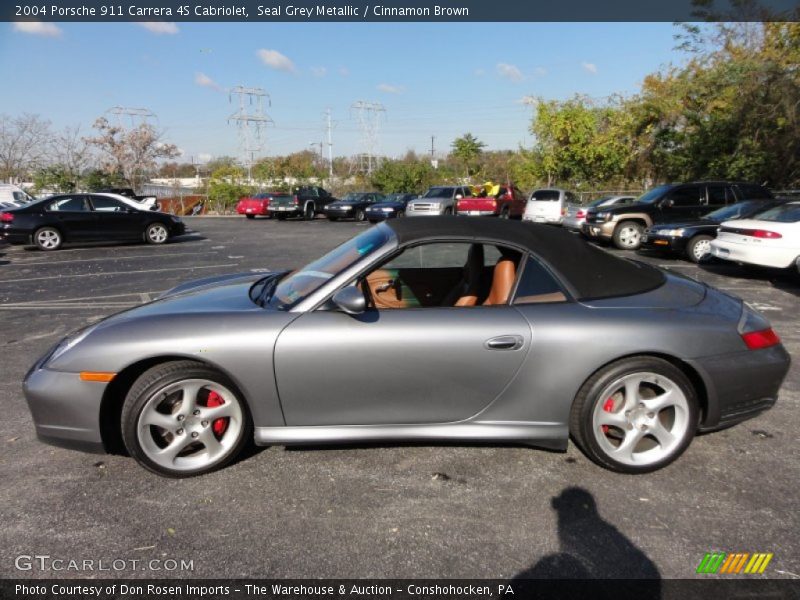 Seal Grey Metallic / Cinnamon Brown 2004 Porsche 911 Carrera 4S Cabriolet