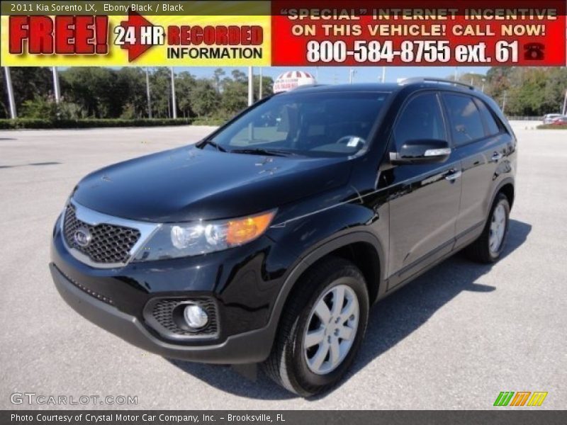 Ebony Black / Black 2011 Kia Sorento LX