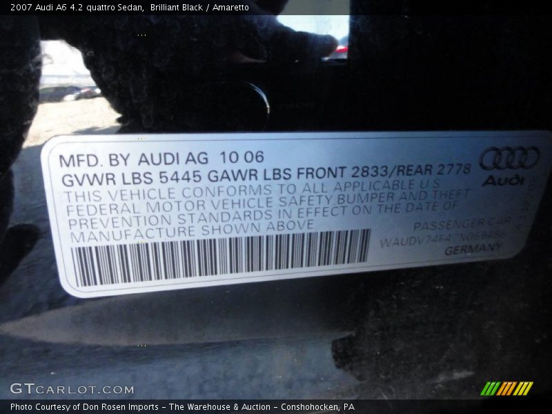 Brilliant Black / Amaretto 2007 Audi A6 4.2 quattro Sedan