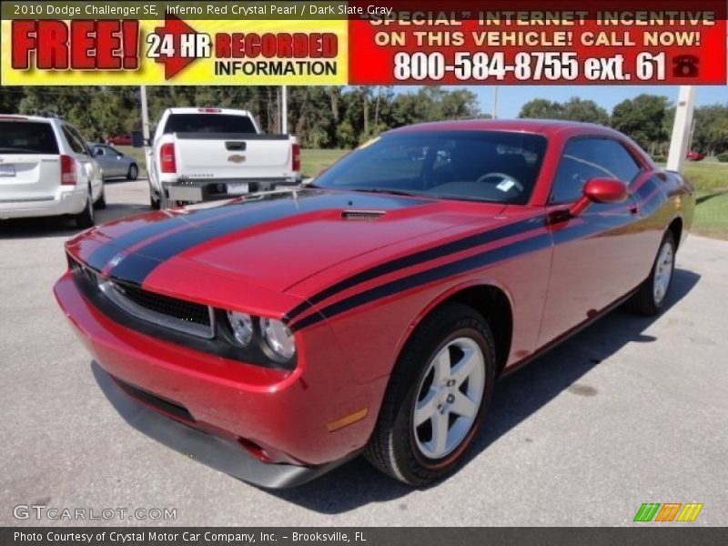 Inferno Red Crystal Pearl / Dark Slate Gray 2010 Dodge Challenger SE