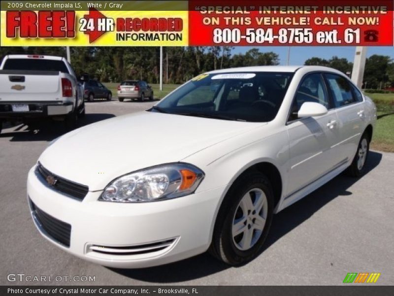 White / Gray 2009 Chevrolet Impala LS