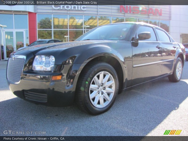 Brilliant Black Crystal Pearl / Dark Slate Gray 2008 Chrysler 300 LX