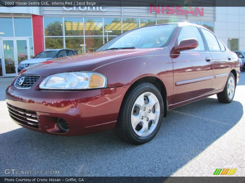 Inferno Red / Sand Beige 2003 Nissan Sentra GXE