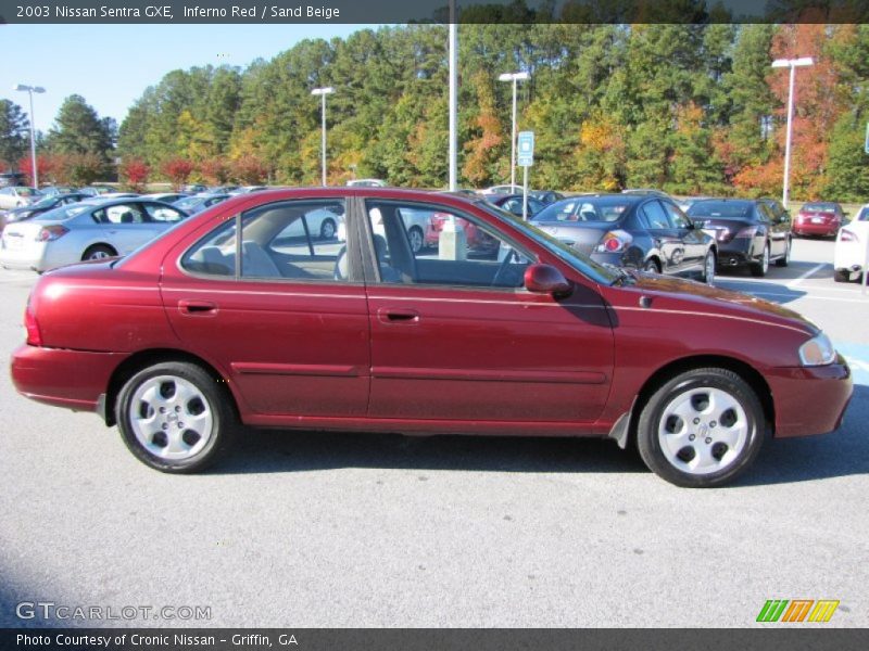 Inferno Red / Sand Beige 2003 Nissan Sentra GXE