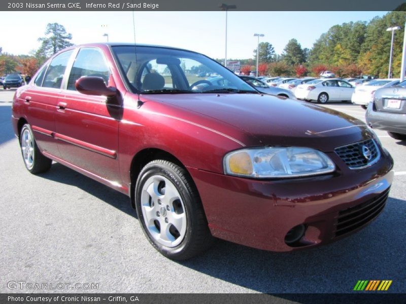Inferno Red / Sand Beige 2003 Nissan Sentra GXE