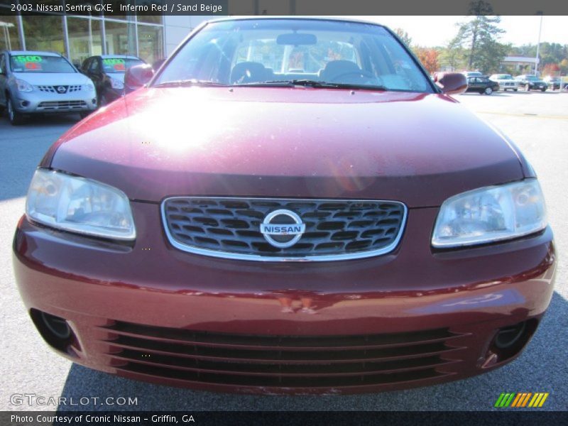 Inferno Red / Sand Beige 2003 Nissan Sentra GXE