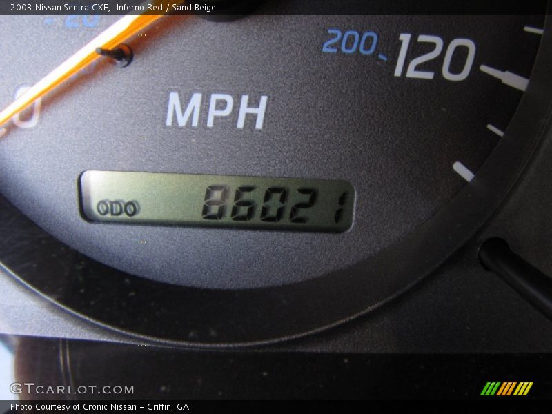 Inferno Red / Sand Beige 2003 Nissan Sentra GXE