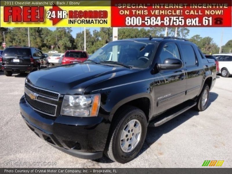 Black / Ebony 2011 Chevrolet Avalanche LS