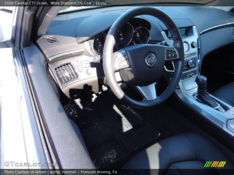 White Diamond Tri-Coat / Ebony 2008 Cadillac CTS Sedan