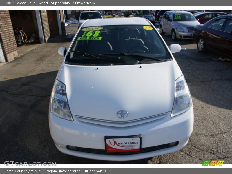 Super White / Brown/Ivory 2004 Toyota Prius Hybrid