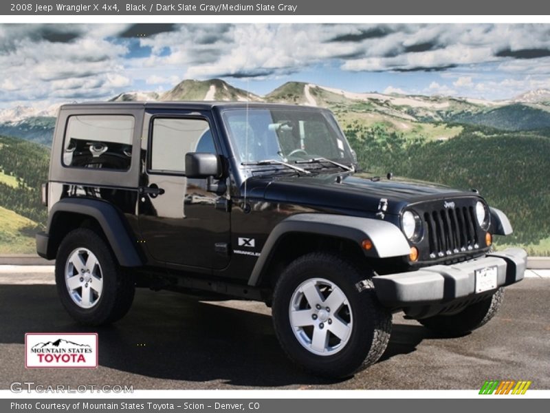 Black / Dark Slate Gray/Medium Slate Gray 2008 Jeep Wrangler X 4x4
