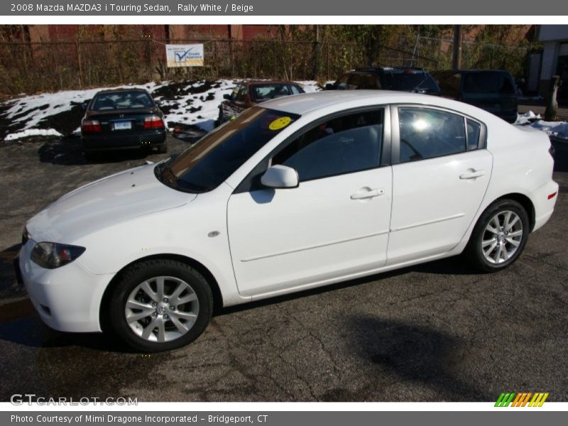 Rally White / Beige 2008 Mazda MAZDA3 i Touring Sedan