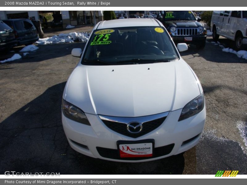 Rally White / Beige 2008 Mazda MAZDA3 i Touring Sedan