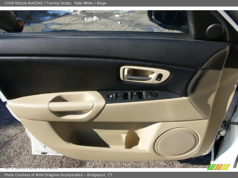 Rally White / Beige 2008 Mazda MAZDA3 i Touring Sedan
