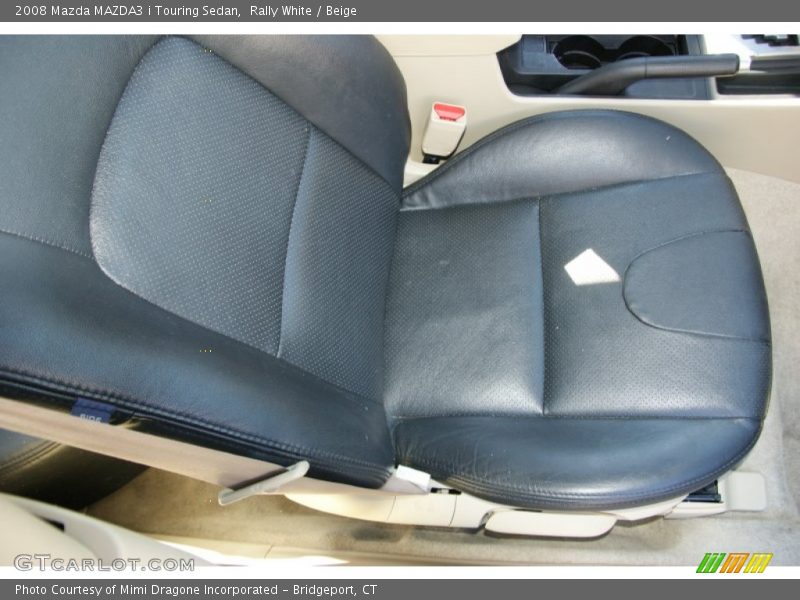 Rally White / Beige 2008 Mazda MAZDA3 i Touring Sedan