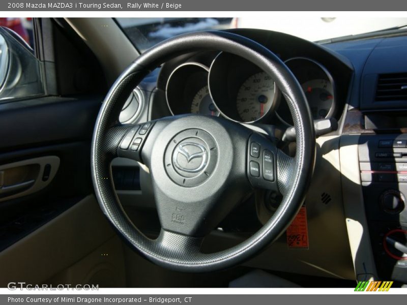 Rally White / Beige 2008 Mazda MAZDA3 i Touring Sedan