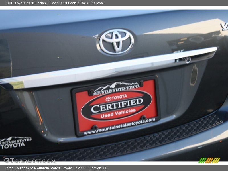 Black Sand Pearl / Dark Charcoal 2008 Toyota Yaris Sedan