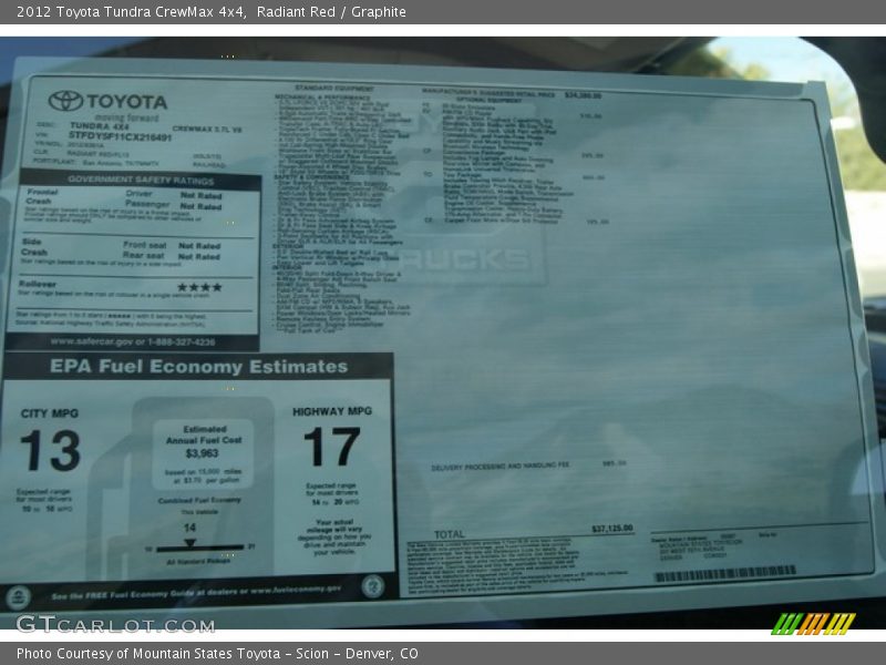 Radiant Red / Graphite 2012 Toyota Tundra CrewMax 4x4