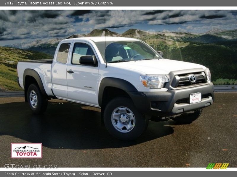 Super White / Graphite 2012 Toyota Tacoma Access Cab 4x4