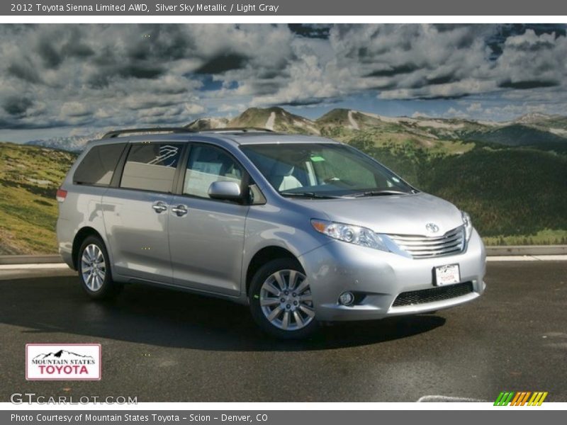 Silver Sky Metallic / Light Gray 2012 Toyota Sienna Limited AWD