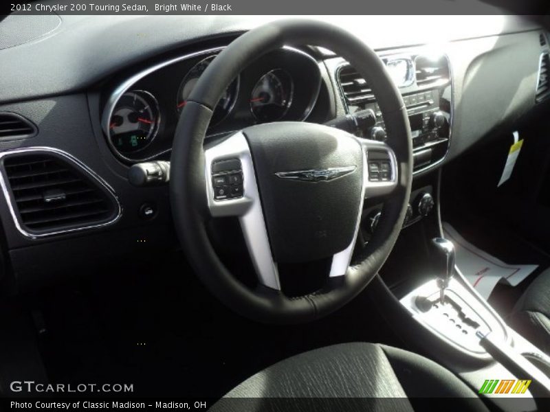 Bright White / Black 2012 Chrysler 200 Touring Sedan