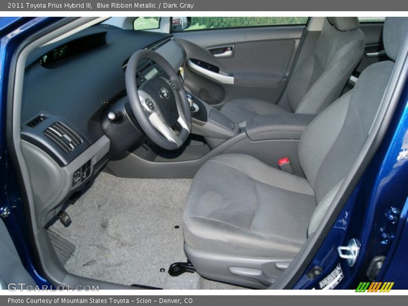 Blue Ribbon Metallic / Dark Gray 2011 Toyota Prius Hybrid III