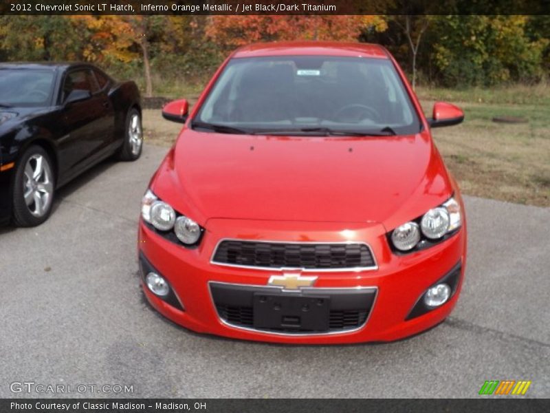 Inferno Orange Metallic / Jet Black/Dark Titanium 2012 Chevrolet Sonic LT Hatch