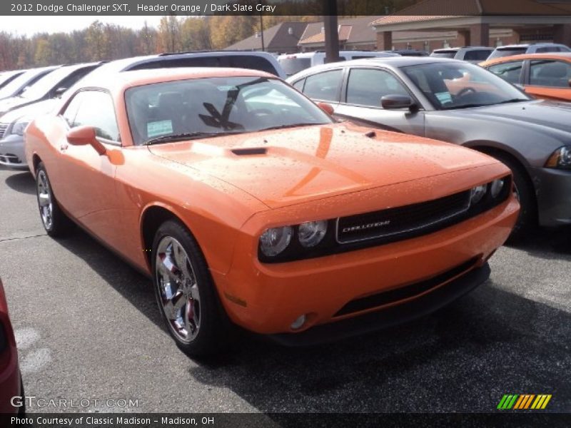 Header Orange / Dark Slate Gray 2012 Dodge Challenger SXT