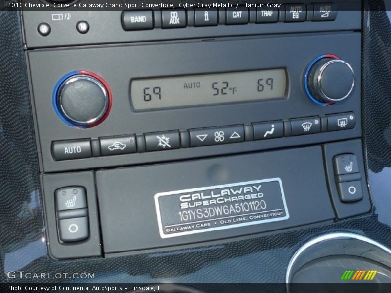 Info Tag of 2010 Corvette Callaway Grand Sport Convertible
