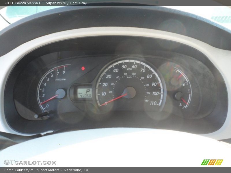 Super White / Light Gray 2011 Toyota Sienna LE