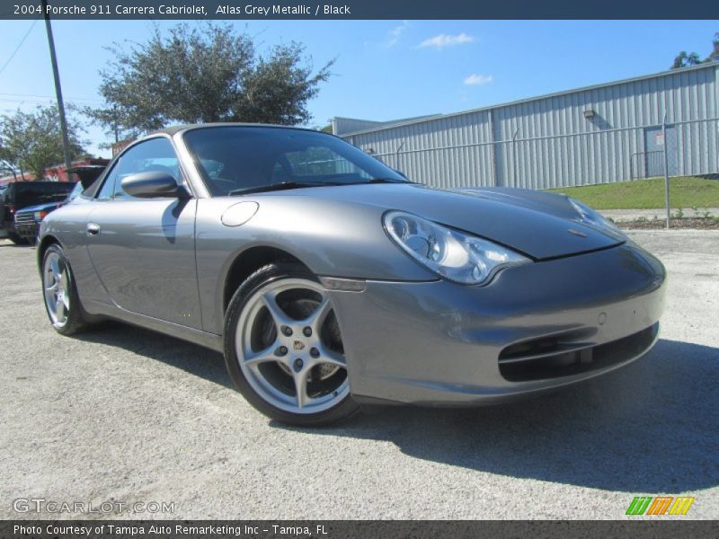 Atlas Grey Metallic / Black 2004 Porsche 911 Carrera Cabriolet