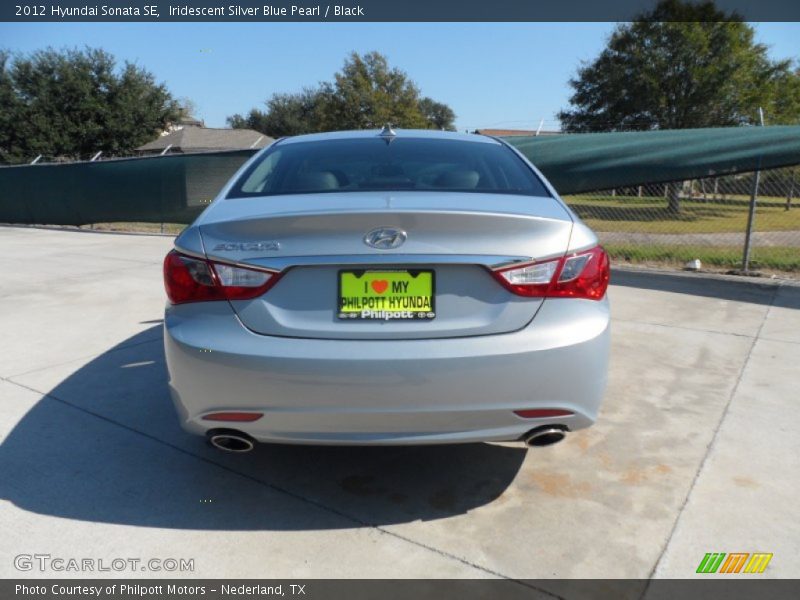Iridescent Silver Blue Pearl / Black 2012 Hyundai Sonata SE