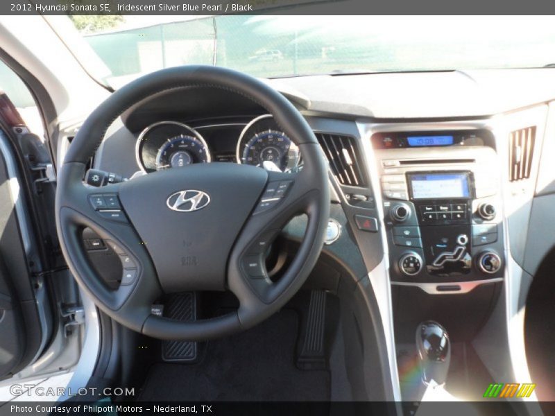 Iridescent Silver Blue Pearl / Black 2012 Hyundai Sonata SE