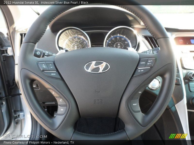 Iridescent Silver Blue Pearl / Black 2012 Hyundai Sonata SE